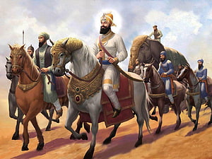 Chhatrapati Shivaji Maharaj on White Horse with Royal Cavalry and War Elephant HD wallpaper