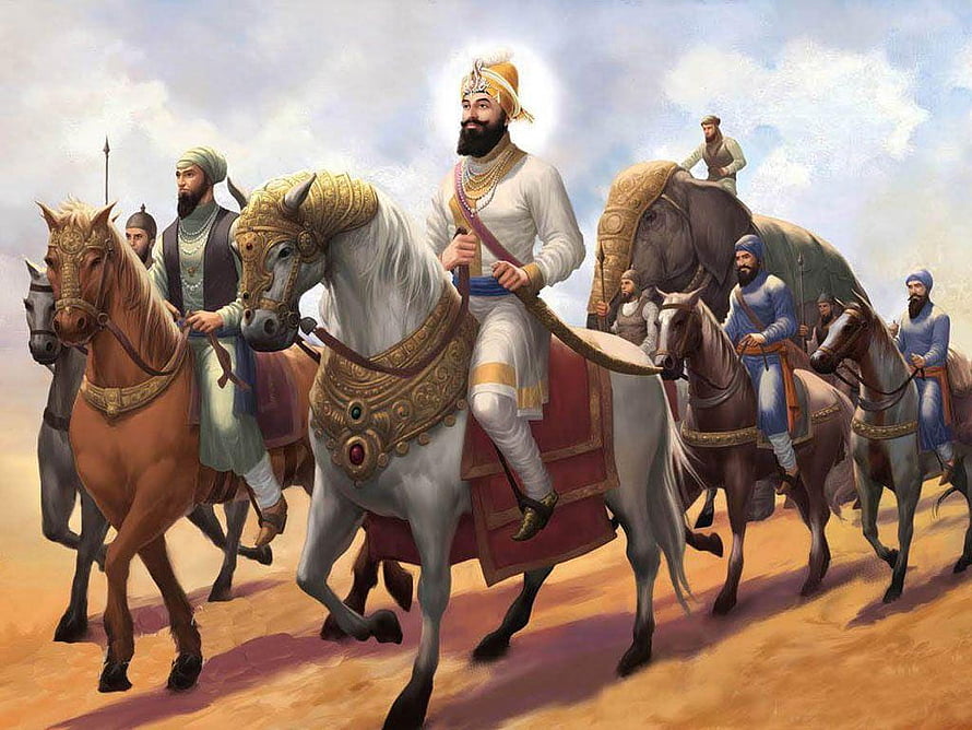 Chhatrapati Shivaji Maharaj on White Horse with Royal Cavalry and War Elephant HD wallpaper