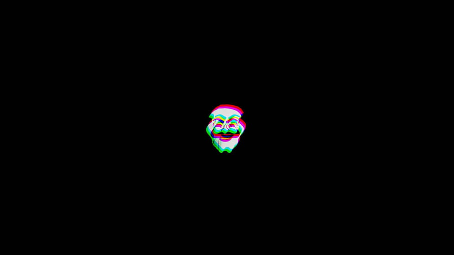 Mr Robot Glitch Art Portrait with RGB Chromatic Aberration on Black Background HD wallpaper