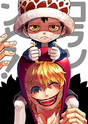 Trafalgar Law and Monkey D. Luffy in One Piece Manga Artwork HD phone wallpaper