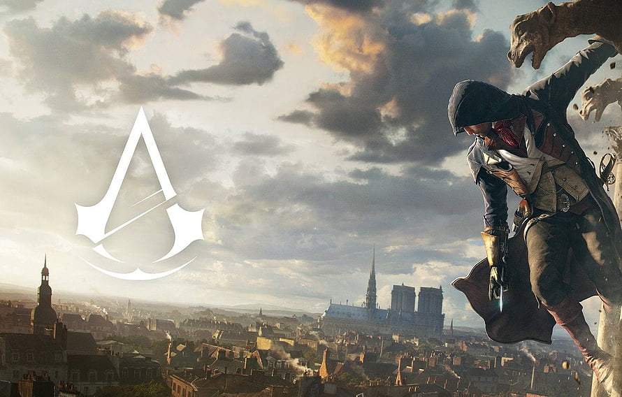 Arno Dorian Leaping Over Paris in Assassin's Creed Unity HD wallpaper