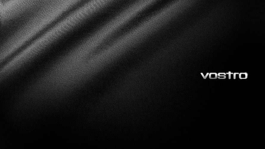 Dell Vostro Black Carbon Fiber Texture with Sleek Metallic Logo HD wallpaper
