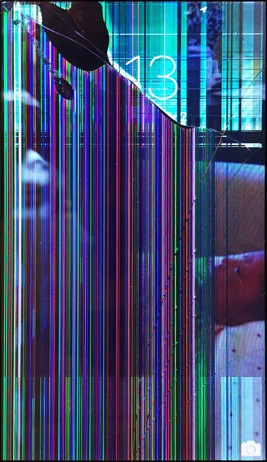 Vibrant Glitch Art with Vertical Color Stripes and Digital Distortion HD phone wallpaper