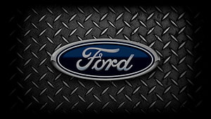 Ford Logo on Dark Diamond Plate Metal Background HD wallpaper