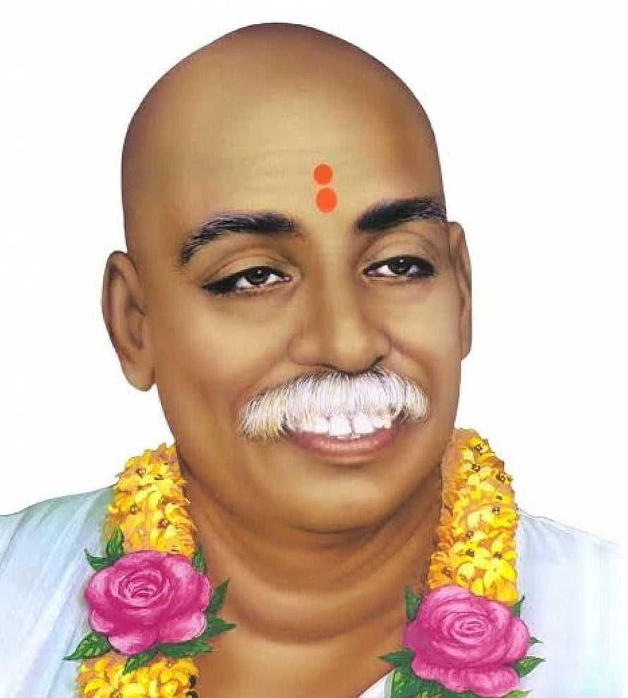 Sant Tukdoji Maharaj Portrait with Floral Garland and Tilak HD phone wallpaper