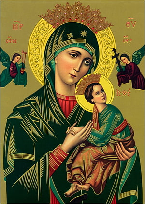 Orthodox Icon of the Virgin Mary and Child Jesus with Angels and Halos HD phone wallpaper