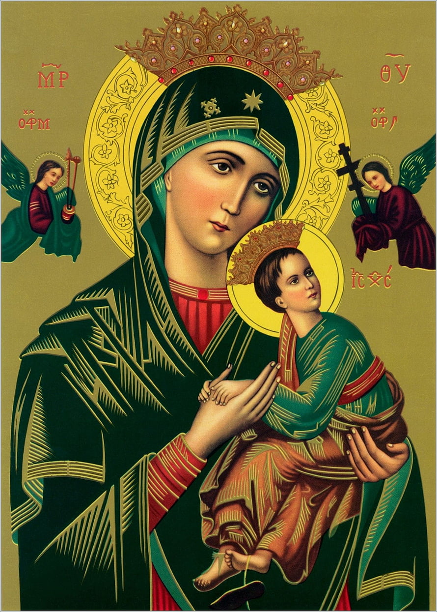 Orthodox Icon of the Virgin Mary and Child Jesus with Angels and Halos HD phone wallpaper