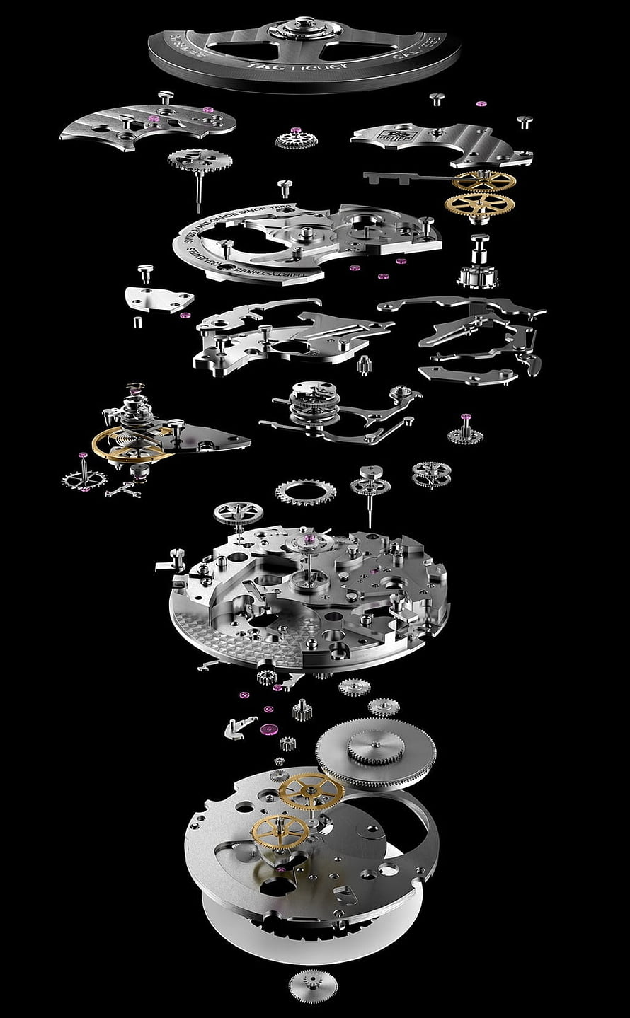 TAG Heuer Calibre 89 Automatic Watch Movement Exploded View HD phone wallpaper
