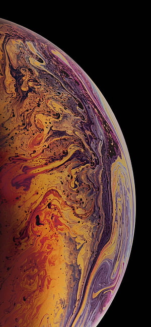 Abstract Swirling Planet Surface with Orange and Purple Hues HD phone wallpaper