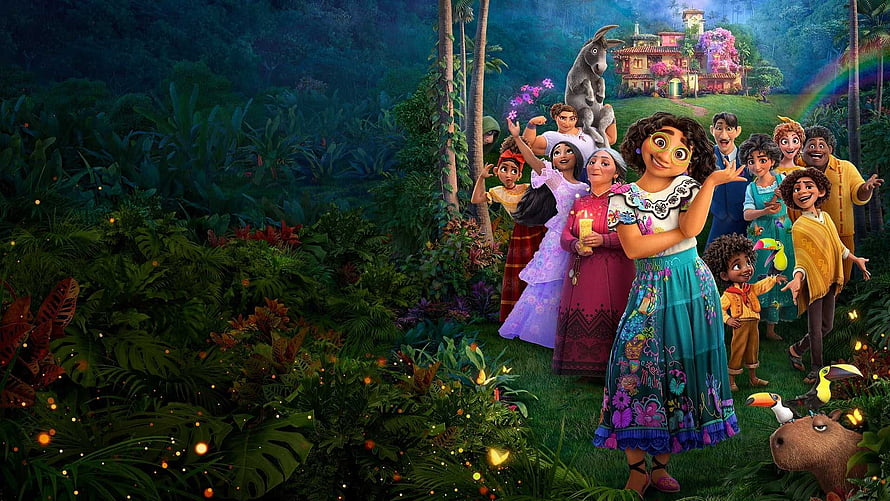 Encanto Movie Cast Group Portrait in Magical Colombian Jungle Setting HD wallpaper