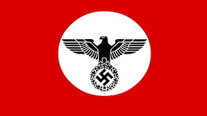 Historical Nazi Germany Flag with Eagle and Swastika Symbol on Red Background, Swastika Eagle, nazi HD wallpaper