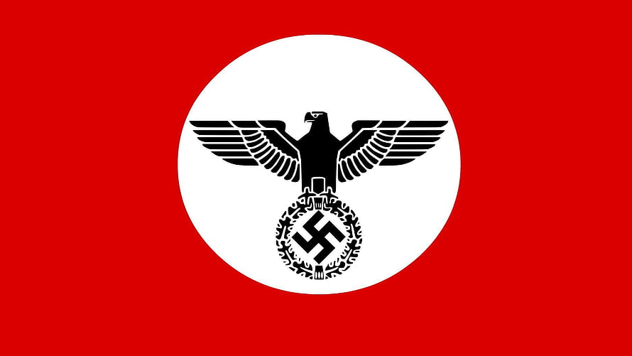 Historical Nazi Germany Flag with Eagle and Swastika Symbol on Red Background, Swastika Eagle, nazi HD wallpaper