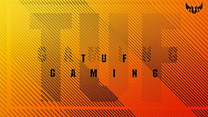 TUF Gaming Logo Abstract Wallpaper With Orange And Yellow Diagonal Stripes HD wallpaper