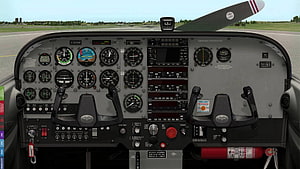 Cessna 172 Skymaster Cockpit Interior View With Analog Instruments And Dual Yokes HD wallpaper