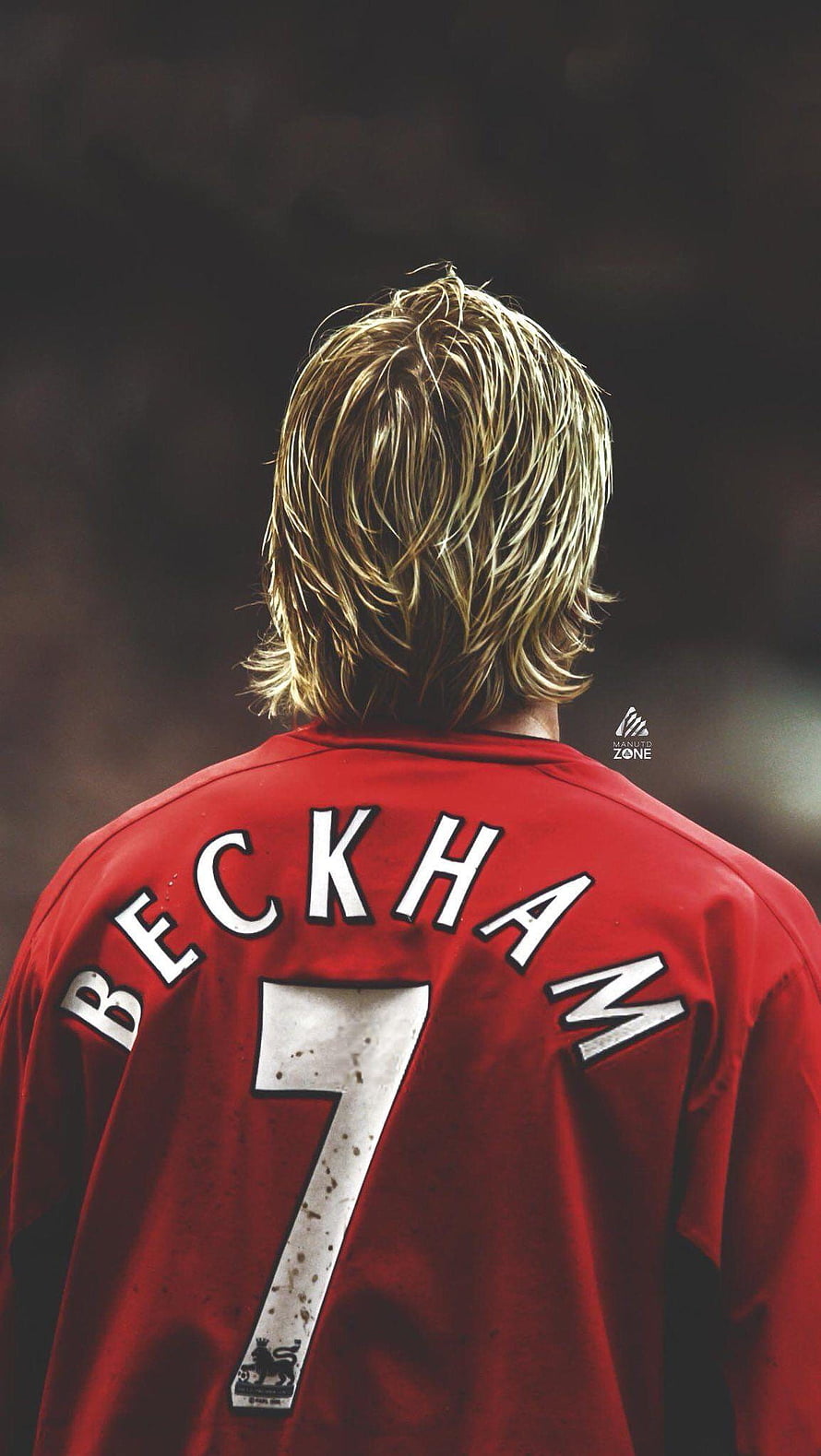 David Beckham Manchester United Red Jersey Number 7 Back View Portrait, david beckham manchester united, #David beckham HD phone wallpaper