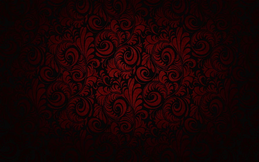 Dark Red Damask Floral Pattern with Ornate Swirls and Vintage Texture HD wallpaper