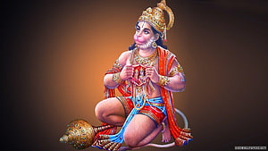 Lord Hanuman Devotional Portrait with Mace and Sacred Icon, Lord Hanuman & Bajrang Bali Hanuman, #hanuman HD wallpaper