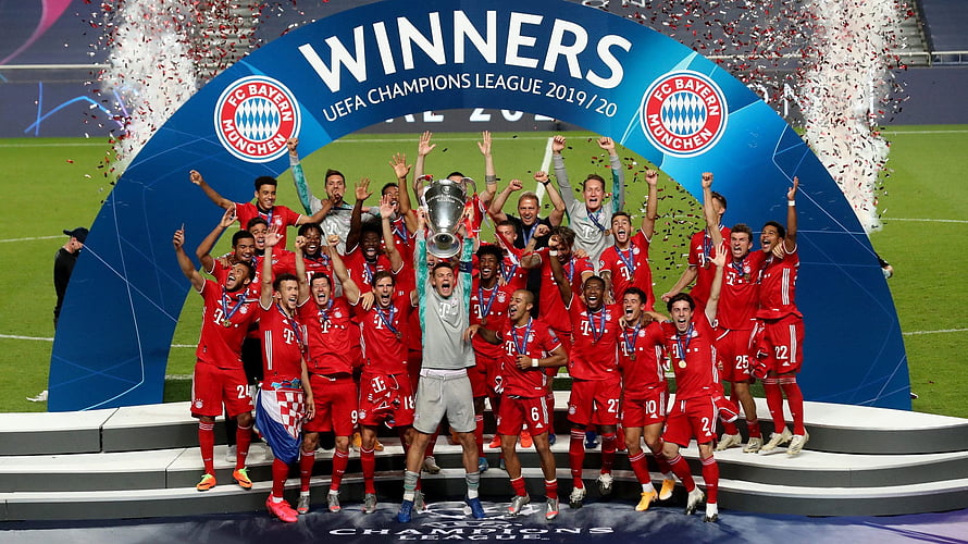 FC Bayern Munich Players Celebrating UEFA Champions League 2019-20 Victory HD wallpaper