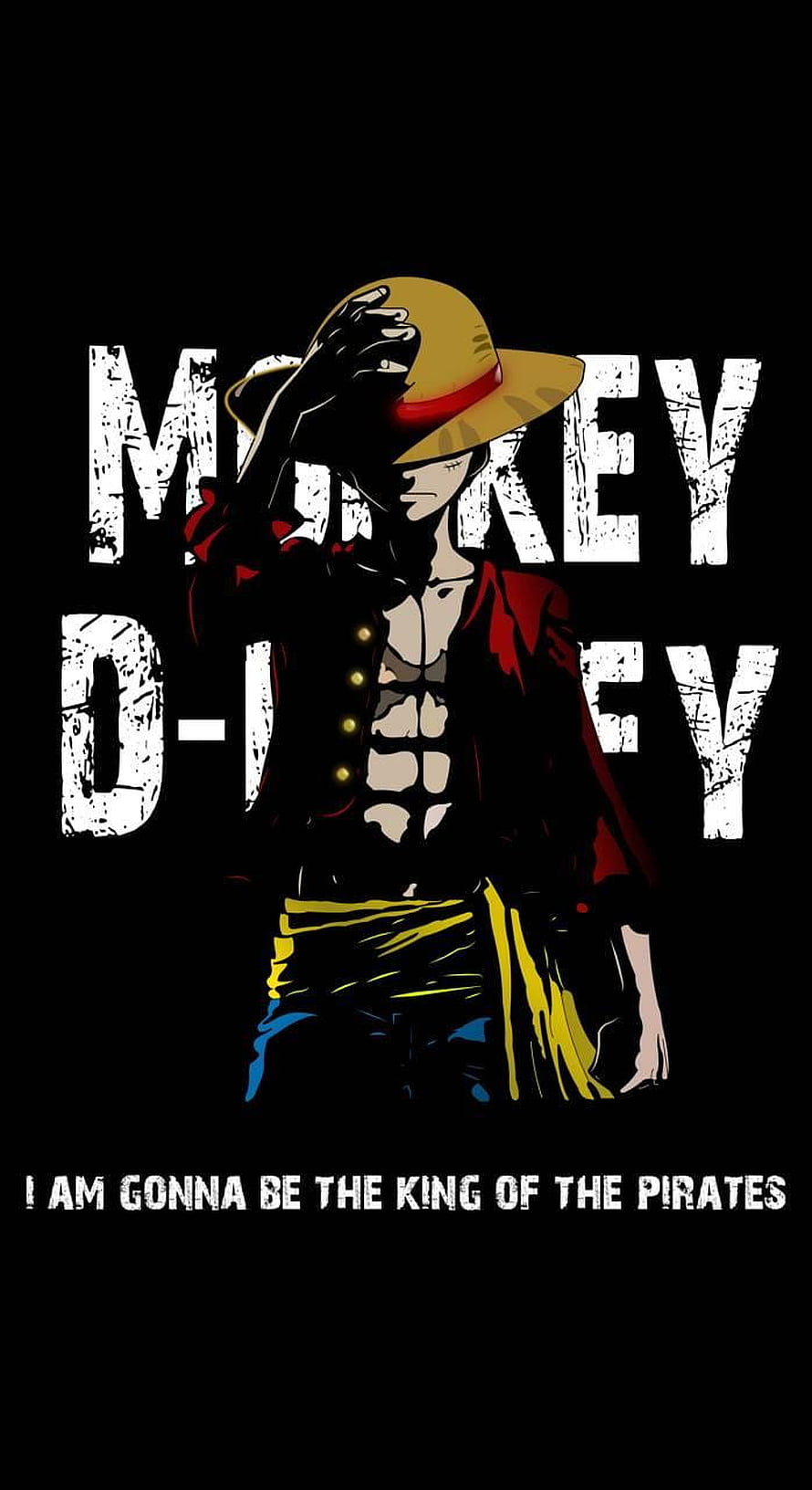 Monkey D. Luffy One Piece Anime Character King of the Pirates Quote Wallpaper HD phone wallpaper