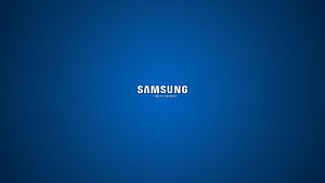 Samsung Corporate Logo on Deep Blue Gradient Background HD wallpaper