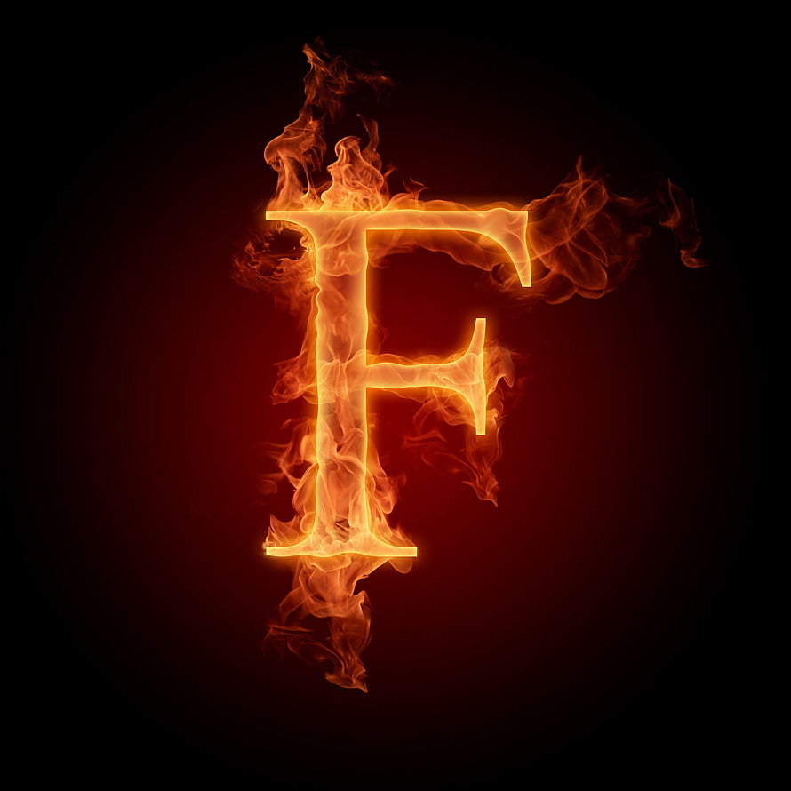 Burning Letter F Fire Alphabet Typography Wallpaper HD phone wallpaper