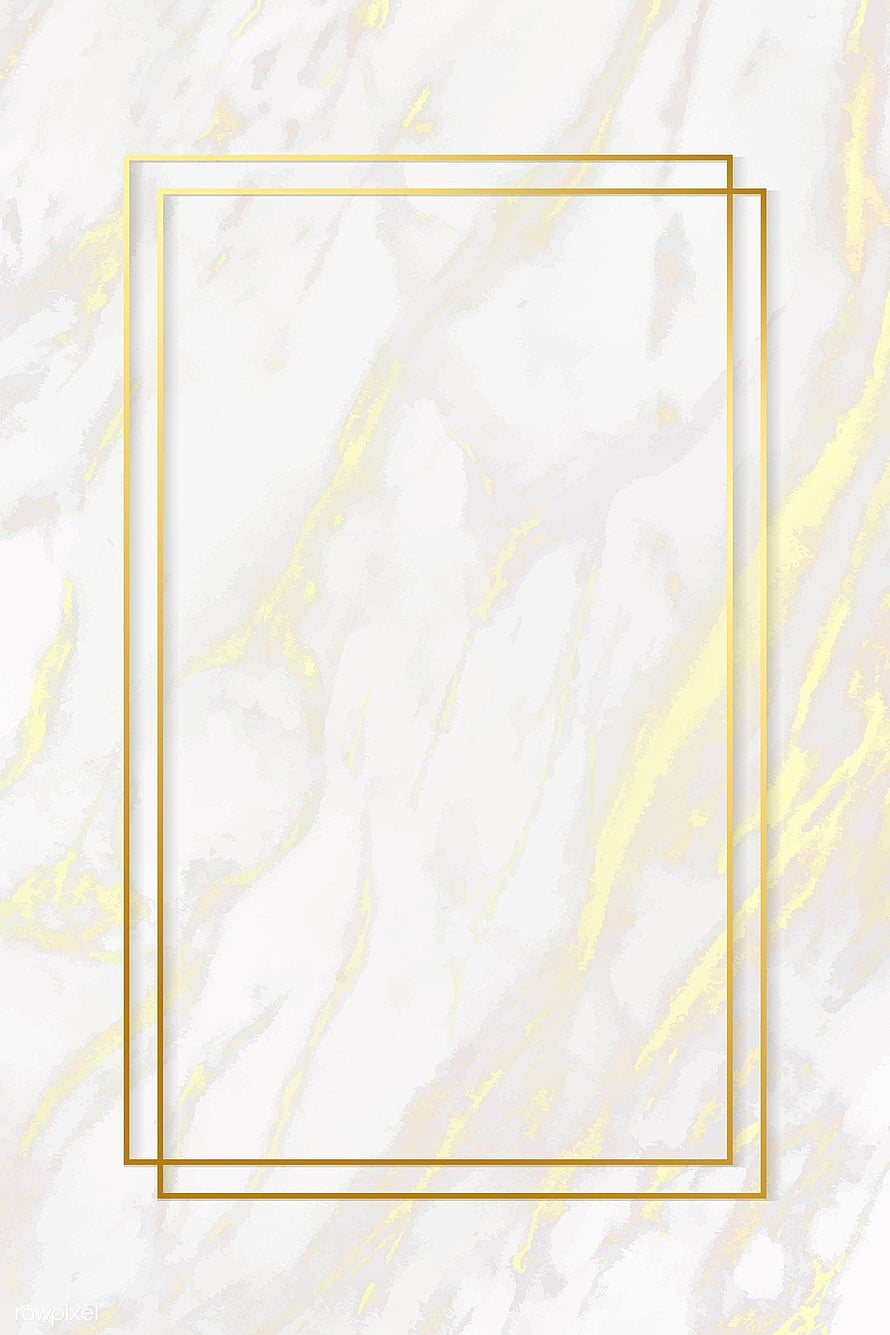Elegant White Marble Texture With Gold Geometric Frames HD phone wallpaper