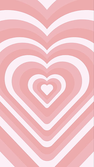 Concentric Pink Heart Pattern with Soft Gradient Layers and Minimalist Design HD phone wallpaper