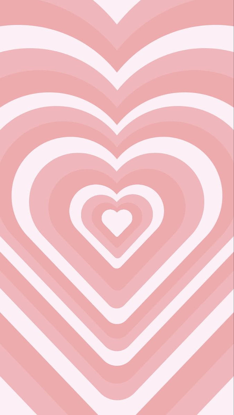 Concentric Pink Heart Pattern with Soft Gradient Layers and Minimalist Design HD phone wallpaper