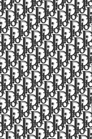 Dior Oblique Monogram Pattern Wallpaper in Black and White HD phone wallpaper