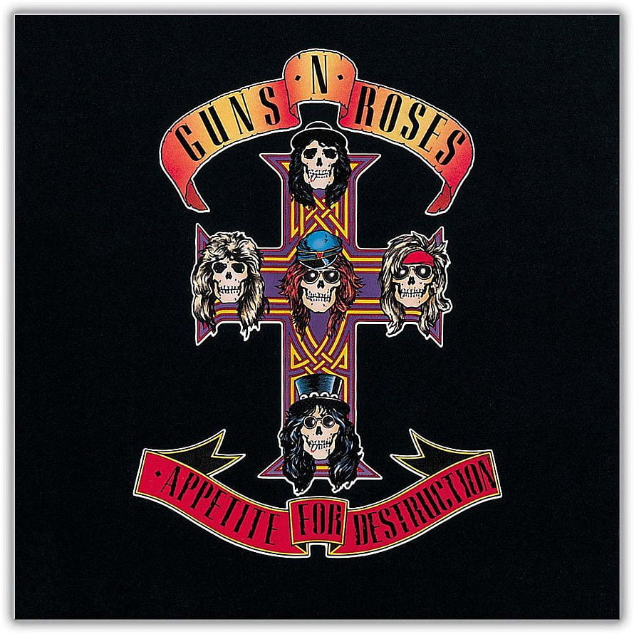Guns N' Roses Appetite for Destruction Skull Cross Album Artwork HD phone wallpaper