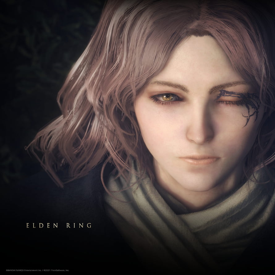 Melina Character Portrait from Elden Ring with Dark Markings and Golden Eye HD phone wallpaper