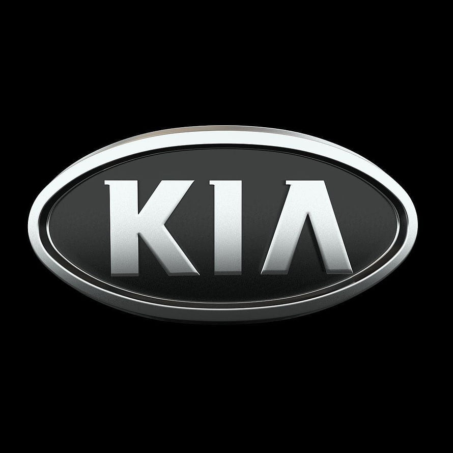 Kia Automotive Emblem in Chrome and Black on a Dark Background HD phone wallpaper