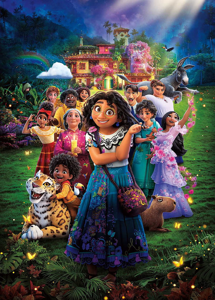 Encanto Family Portrait with Mirabel, Luisa, Isabela, Bruno, and Animals in Vibrant Colombian Landscape HD phone wallpaper