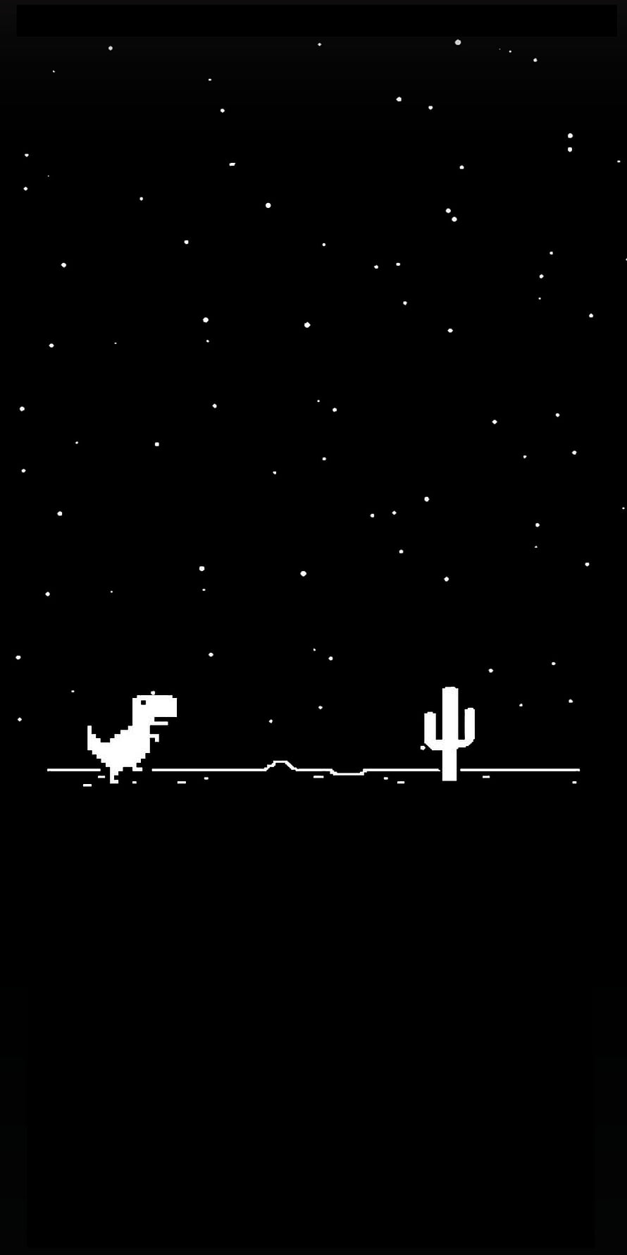 Google Chrome Dinosaur Game Pixel Art on Black AMOLED Background HD phone wallpaper