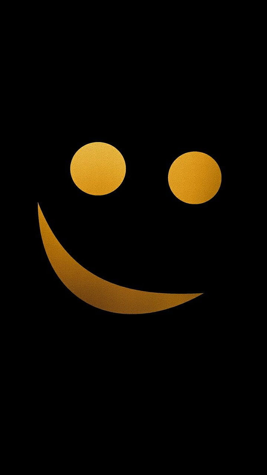 Minimalist Gold Foil Smiley Face Icon On Black Background HD phone wallpaper