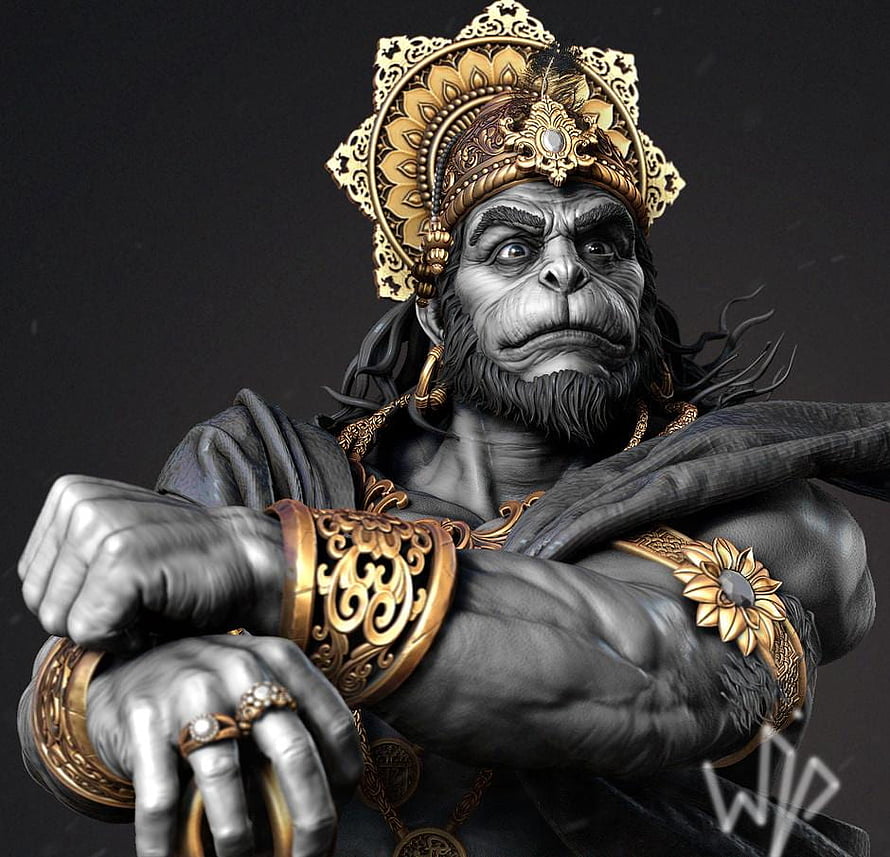 Hyper-realistic 3D render of the Monkey King Sun Wukong wearing ornate golden crown and armor HD wallpaper