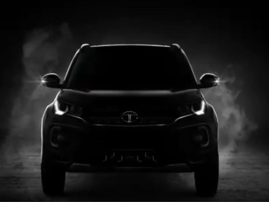 Tata Nexon Dark Edition Front View in Dramatic Black and White Smoke HD wallpaper