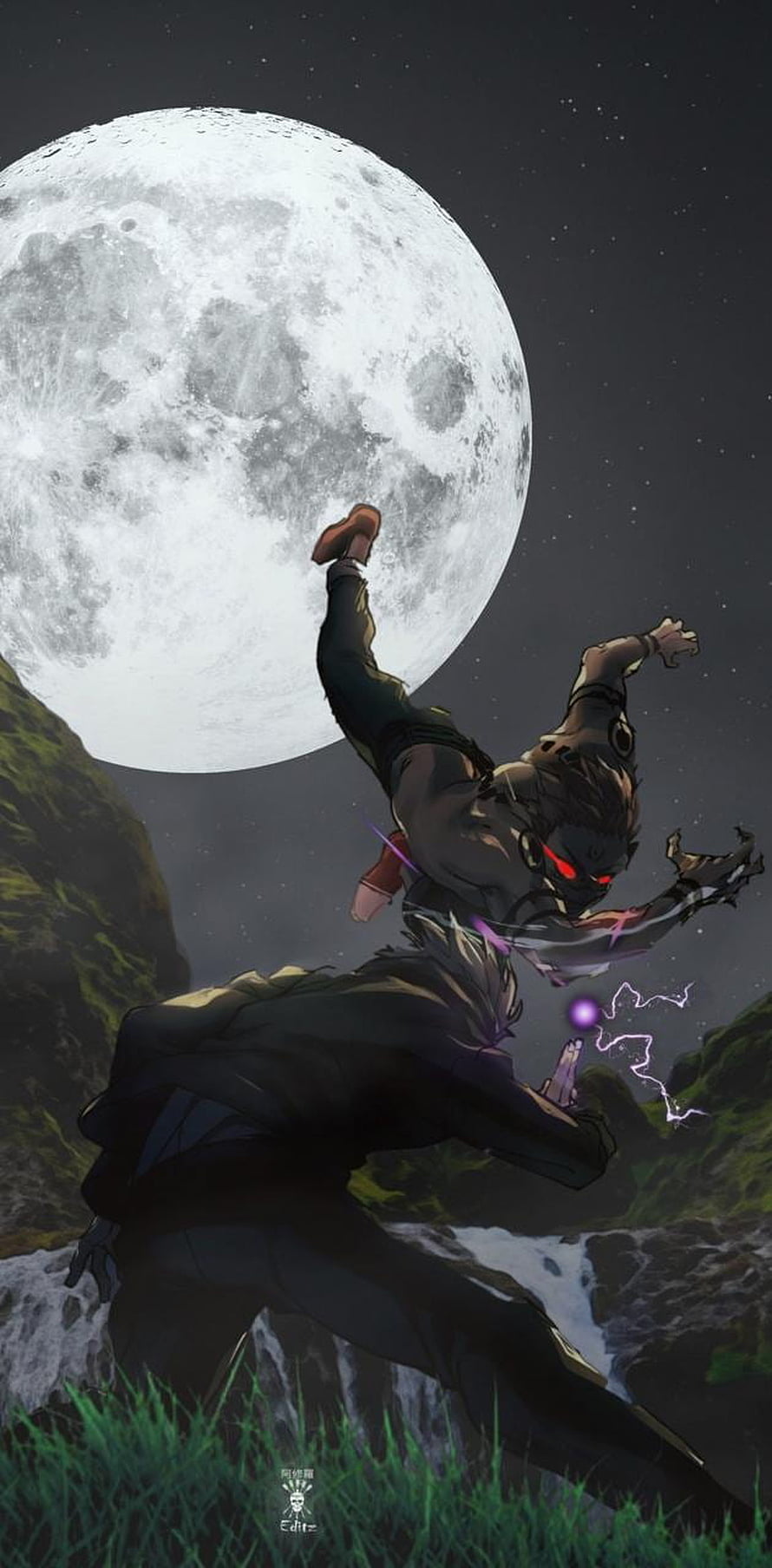 Demon Slayer Akaza vs Hakuji Moonlight Battle Anime Wallpaper HD phone wallpaper