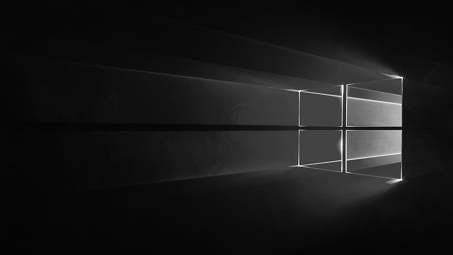 Windows 10 Black Minimalist Desktop Background with Glowing Window Frame HD wallpaper