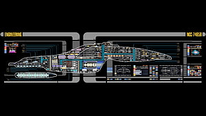 USS Voyager NCC-74656 Engineering Schematic Blueprint with LCARS Interface HD wallpaper
