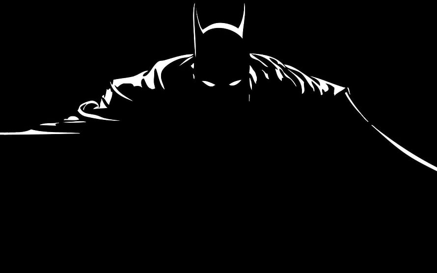 Batman Minimalist Silhouette on Black Background, Batman Black and White, amoled batman HD wallpaper