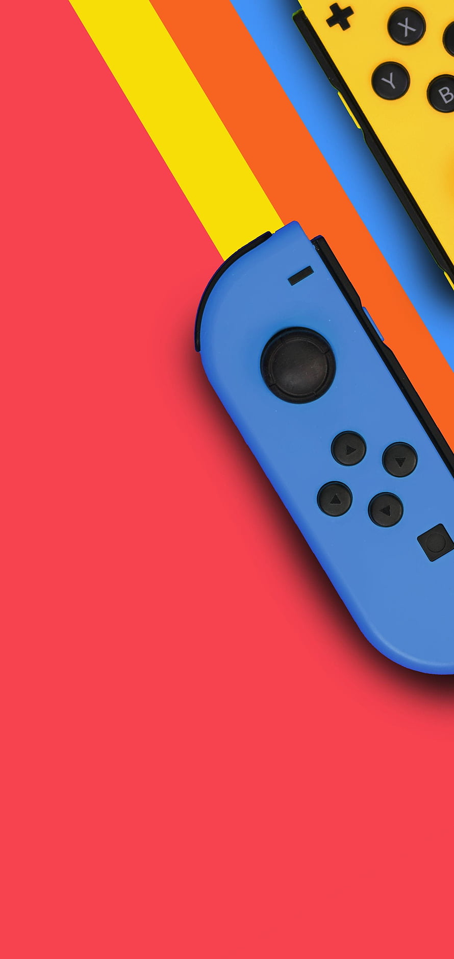 Nintendo Switch Joy-Con Controllers on Vibrant Colorful Background HD phone wallpaper