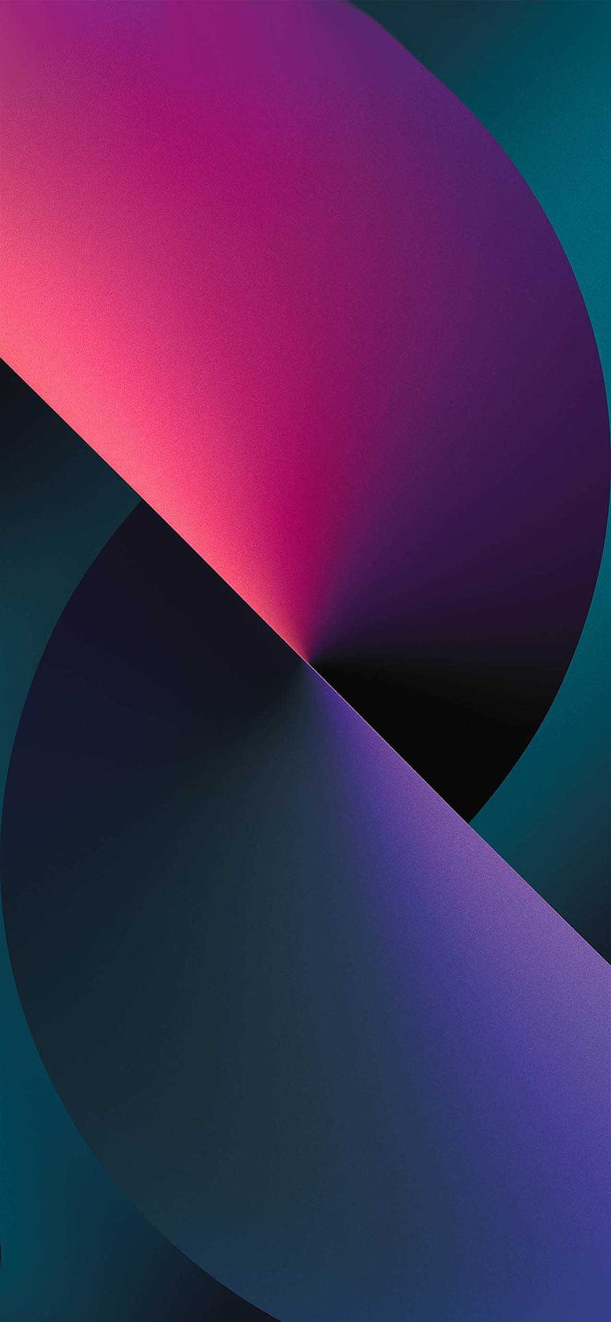 Abstract Geometric Gradient Wallpaper with Magenta and Purple Curves on Teal Background HD phone wallpaper