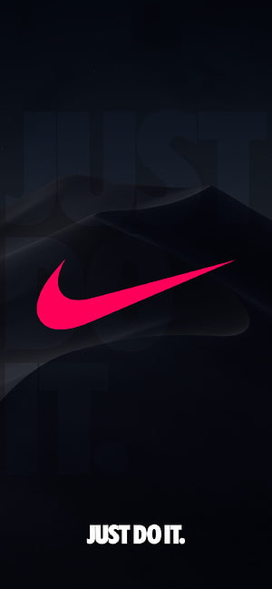 Nike Swoosh Logo on Dark Background with Just Do It Slogan HD phone wallpaper