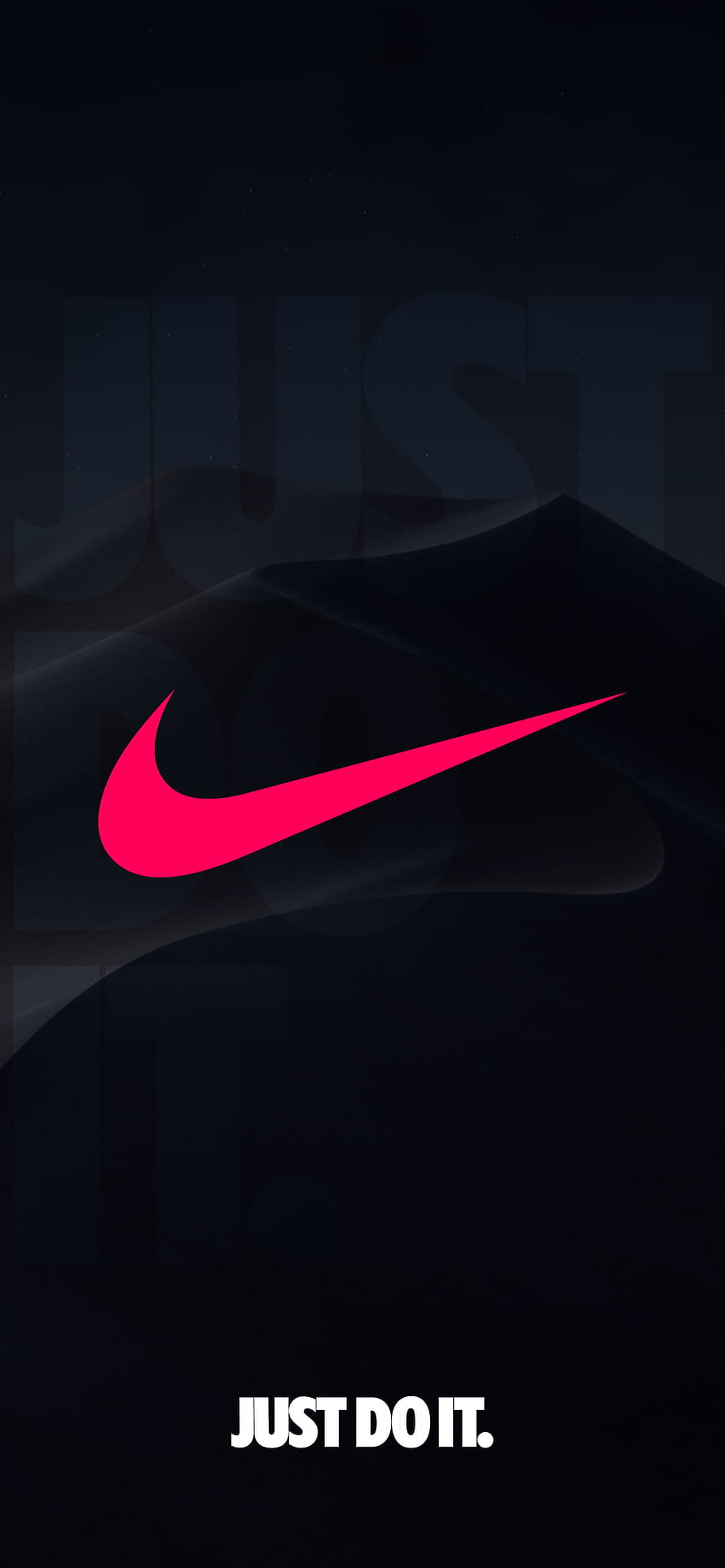 Nike Swoosh Logo on Dark Background with Just Do It Slogan HD phone wallpaper