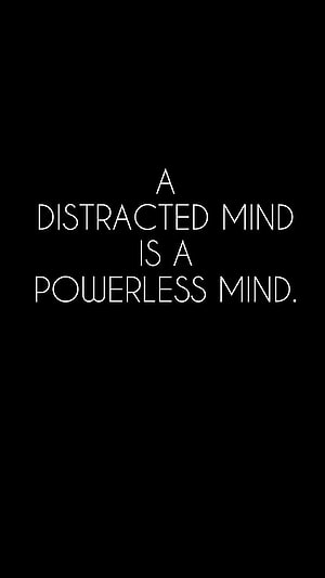 Minimalist Black Background with White Typography Quote About Focus and Mental Clarity HD phone wallpaper