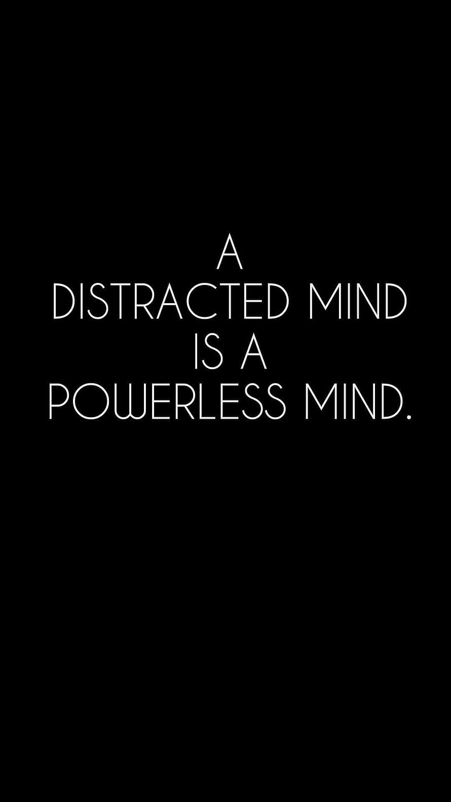 Minimalist Black Background with White Typography Quote About Focus and Mental Clarity HD phone wallpaper