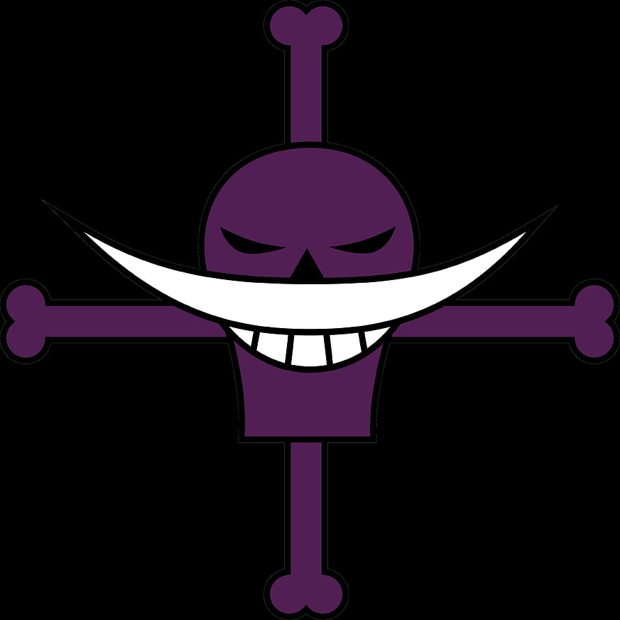 Whitebeard Pirates Jolly Roger Flag with Purple Skull and Crossbones HD phone wallpaper