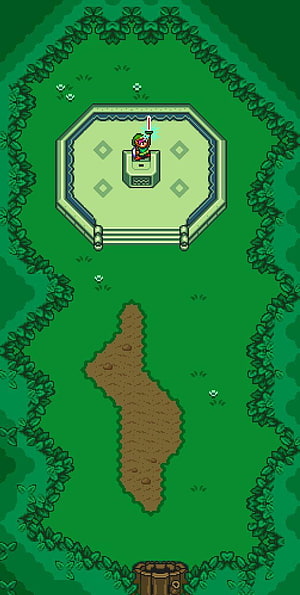 A Link to the Past Master Sword Shrine Pixel Art Scene HD phone wallpaper