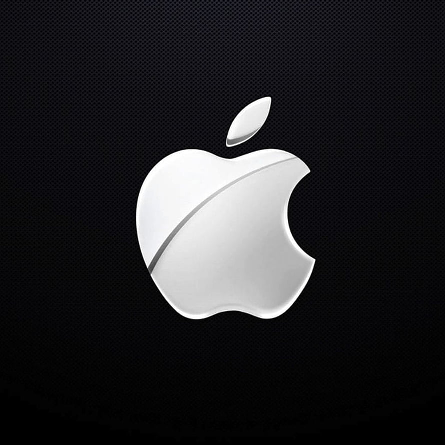 Glossy White Apple Logo on Dark Textured Background HD phone wallpaper